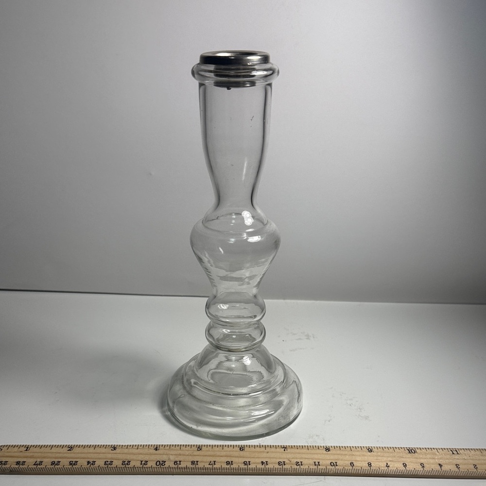 TAG Rosanna Medium Clear Glass Candlestick Holder, Candle Holder for Gift